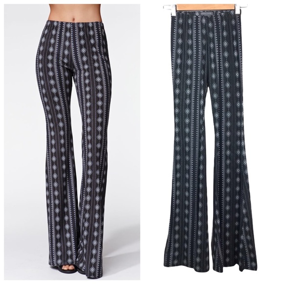 Kendall & Kylie Pants - Kendall & Kylie | High Rise Flared Pants Boho Printed